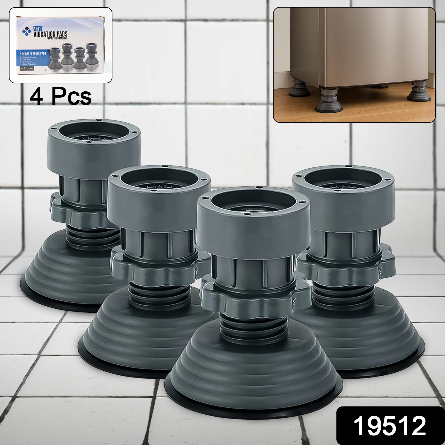 Adjustable Multipurpose Antivibration For Appiances (Set Of 4pc) Adjustable Multipurpose Antivibration For Appiances (Set Of 4pc)